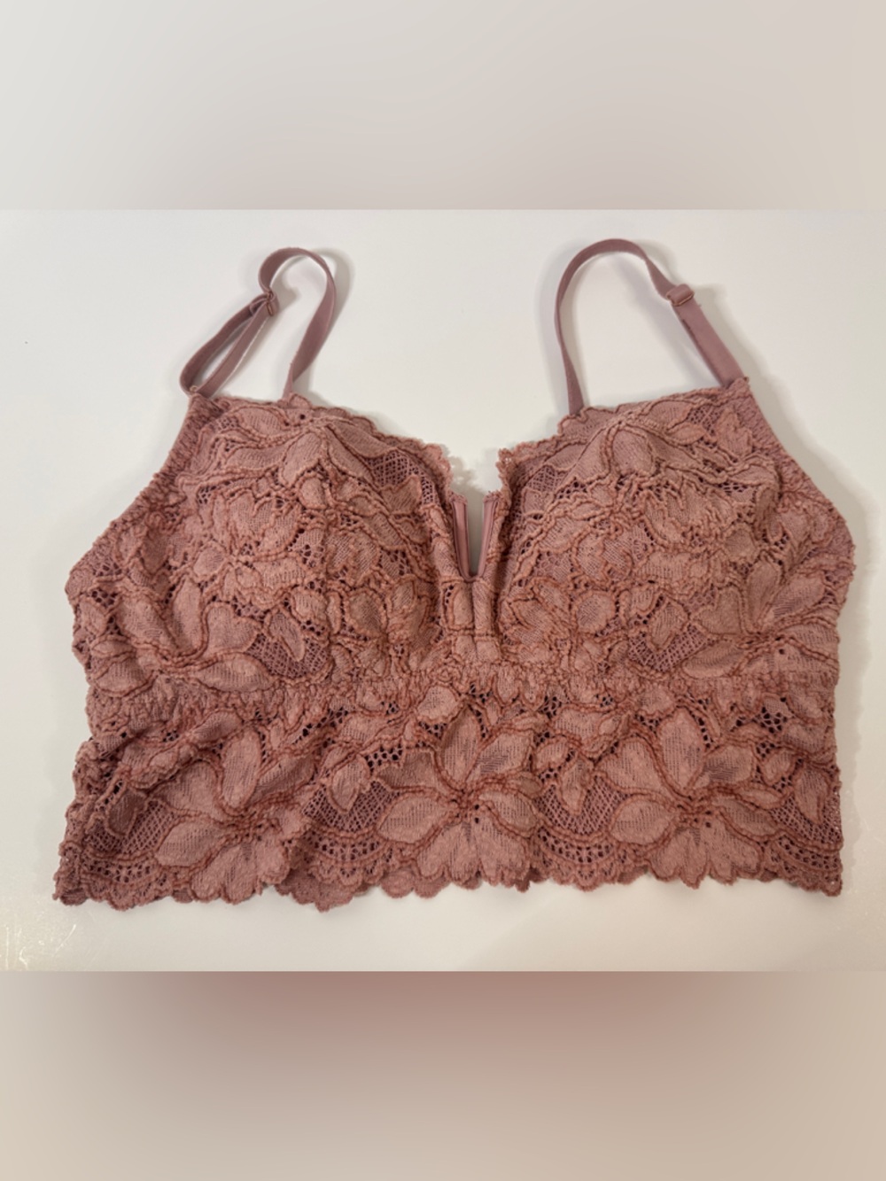 Pink Victoria Secret Lace Bralette in Dusty Rose Pink XL